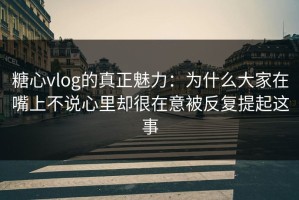 糖心vlog的真正魅力：为什么大家在嘴上不说心里却很在意被反复提起这事